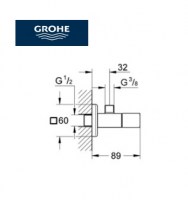 GROHE EUROCUBE LLAVE CORTE